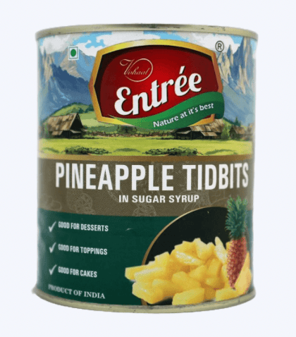 Entree - Pineapple Tidbits in Syrup, 850 gm (Pack of 1)