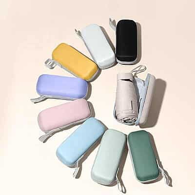 Square Anti UV Small Mini Six-fold Pocket Umbrella Foldable Umbrella With Zipper Hard Case Square Anti UV Small Mini Six-fold Pocket Umbrella Foldable Umbrella With Zipper Hard Case