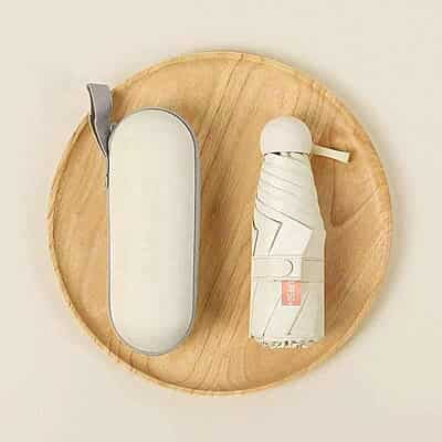 Pill Umbrella Five Folded Mini  Rain Pocket Folding Umbrella Hard Box Protection UV Umbrella