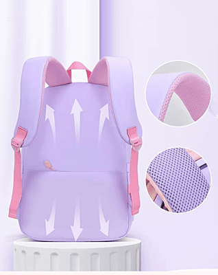 European style Special Design Quicksand Primary School Refrigerator School Bags Anime printed Backpack Bag for Children with cute rabbit doll