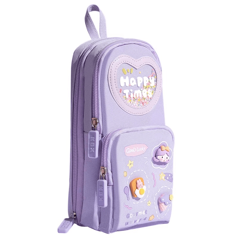 Multilayer Large Capacity Canvas Fabric Stand-Up Pencil Case for Kids Girls School Office Students Use Multilayer Large Capacity Canvas Fabric Stand-Up Pencil Case for Kids Girls School Office Students Use