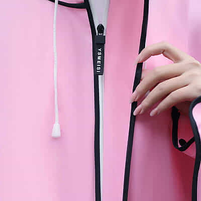Long Waterproof Windbreaker Raincoat Color Fabric for Women and Men Customized Camping Pongee Fashion Hiking Outerwear RAINWEAR