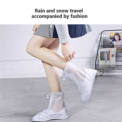 PVC Rain Boots Reusable Waterproof Motorcycle Protective Shoe Cover PU Rubber Plastic