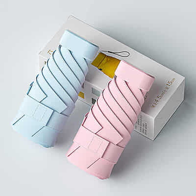 Anti-Uv Capsul Pocket Hiking Portable Mini 6 Folding Sunny Rain UV Umbrella Custom Travel