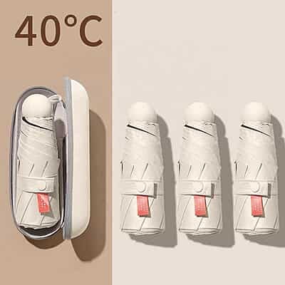 Pill Umbrella Five Folded Mini  Rain Pocket Folding Umbrella Hard Box Protection UV Umbrella