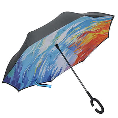 Inverted Reverse Umbrella Rainproof Double Layer C Shape Handle Umbrellas Sunshade Windproof