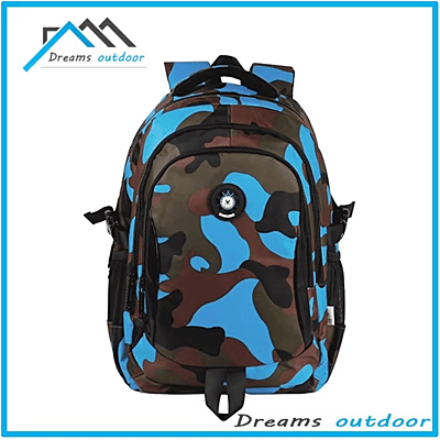 Camo Patterned Schoolbag Waterproof Nylon Backpack Wear-Resistant and Breathable for Primary School