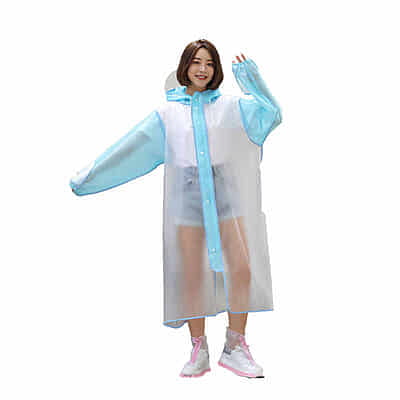 Hot Sale! Custom Designed Double Brim EVA Raincoat Hooded Waterproof Motorcycle Bike Poncho