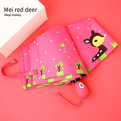 Cute cartoon light portable kids umbrella automatic folding umbrella custom logo