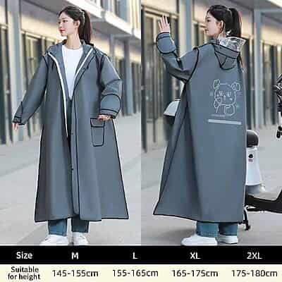 Thickened EVA Waterproof Motorcycle Scooter Raincoat Windbreaker long rain coat