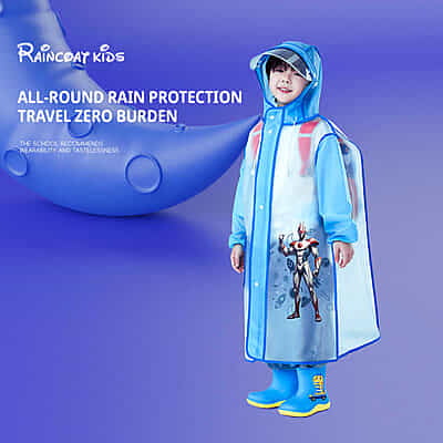 High Quality Lightweight EVA Raincoats Waterproof Windproof Hood Boys Girls Outdoor Hiking School children a