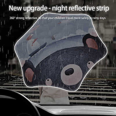 Cartoon Rounded Corner Kids Umbrella Custom made Student Curved Handle Children's Umbrella with Logo