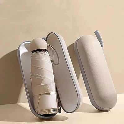 Pill Umbrella Five Folded Mini  Rain Pocket Folding Umbrella Hard Box Protection UV Umbrella