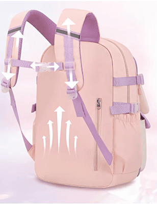 European style Special Design Quicksand Primary School Refrigerator School Bags Anime printed Backpack Bag for Children with cute rabbit doll