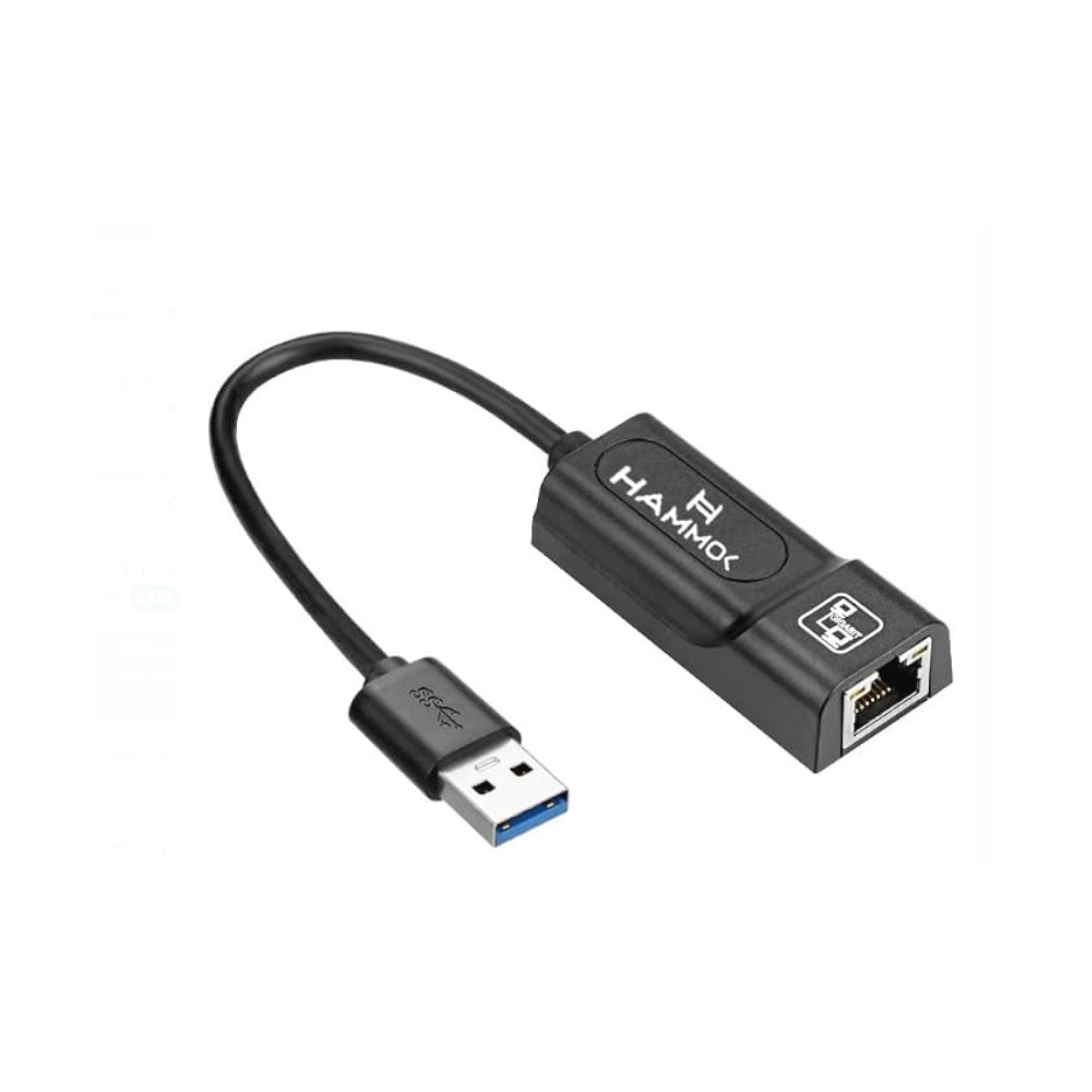HAMMOK| POLKA | USB TO GIGABIT ETHERNET ADAPTER| UAB TYPE-A| COMPATIBLE WITH USB 2.0 | BLACK