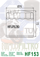 HIFLOFILTRO HF153 Oil Filter HIFLOFILTRO HF153 Oil Filter