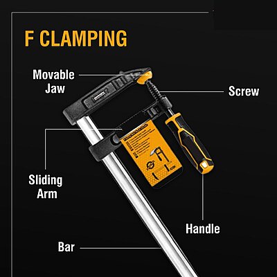 INGCO F Clamp With Plastic Handle HFC021202 (120x500mm) INGCO F Clamp With Plastic Handle HFC021202 (120x500mm)