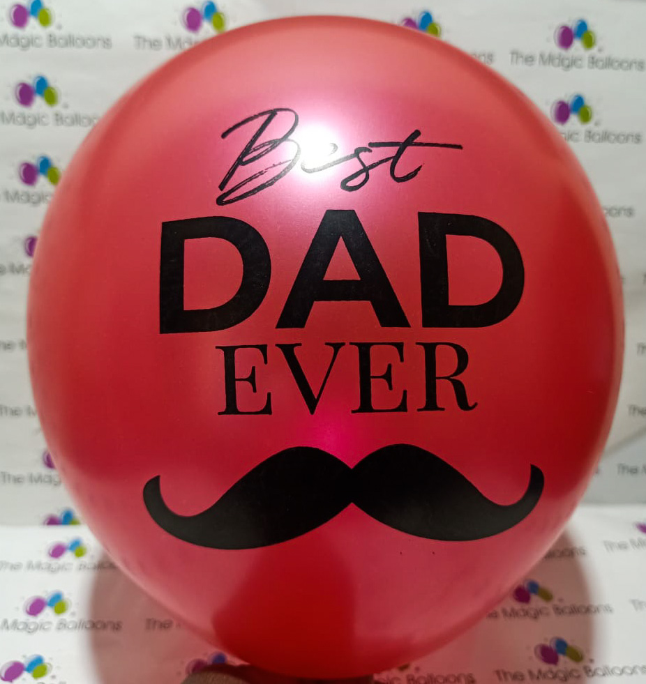 The Magic Balloons- Best Dad Ever Balloons-Party/Decorations. Gold, Metallic Red & Metallic White Balloons- pack of 30