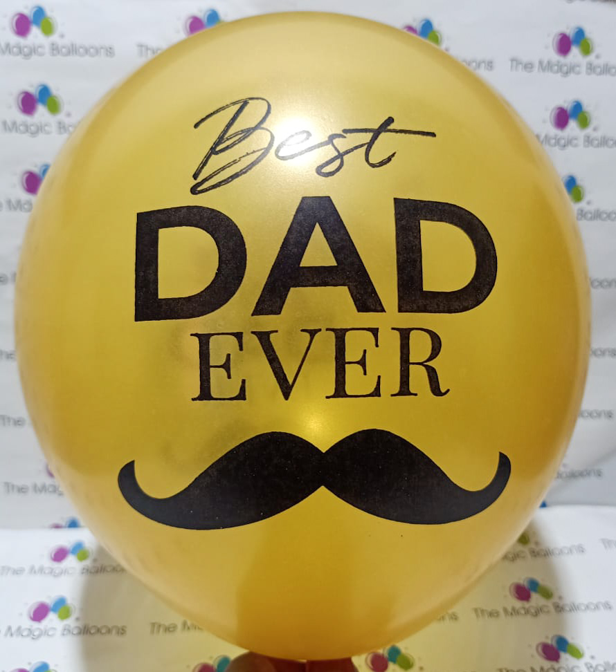 The Magic Balloons- Best Dad Ever Balloons-Party/Decorations. Gold, Metallic Red & Metallic White Balloons- pack of 30