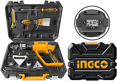 INGCO Heat Gun HG200028 (1pcs Scraper And 4pcs Nozzles)