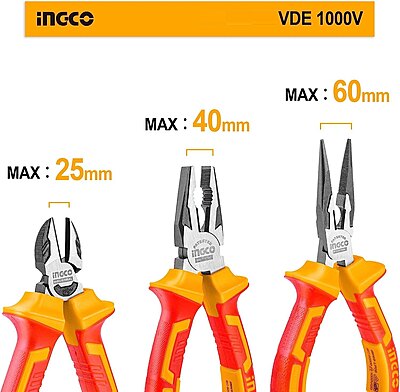 INGCO 3 Pcs Insulated Pliers Set HIKPS28318