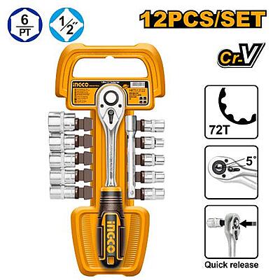 INGCO 12 Pcs 1/2" Socket Set HKTS12122 INGCO 12 Pcs 1/2" Socket Set HKTS12122