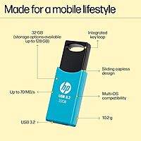 HP 712W 32GB USB 3.2 Flash Drive – High-Speed, Capless Slide Design, Portable Data Storage for Laptop, Desktop, TV, Mobile (Blue) HP 712W 32GB USB 3.2 Flash Drive – High-Speed, Capless Slide Design, Portable Data Storage for Laptop, Desktop, TV, Mobile (Blue)