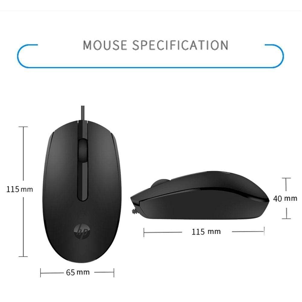 HP M10 Wired USB Mouse with 3 Buttons High Definition 1000DPI Optical Tracking and Ambidextrous Design HP M10 Wired USB Mouse with 3 Buttons High Definition 1000DPI Optical Tracking and Ambidextrous Design