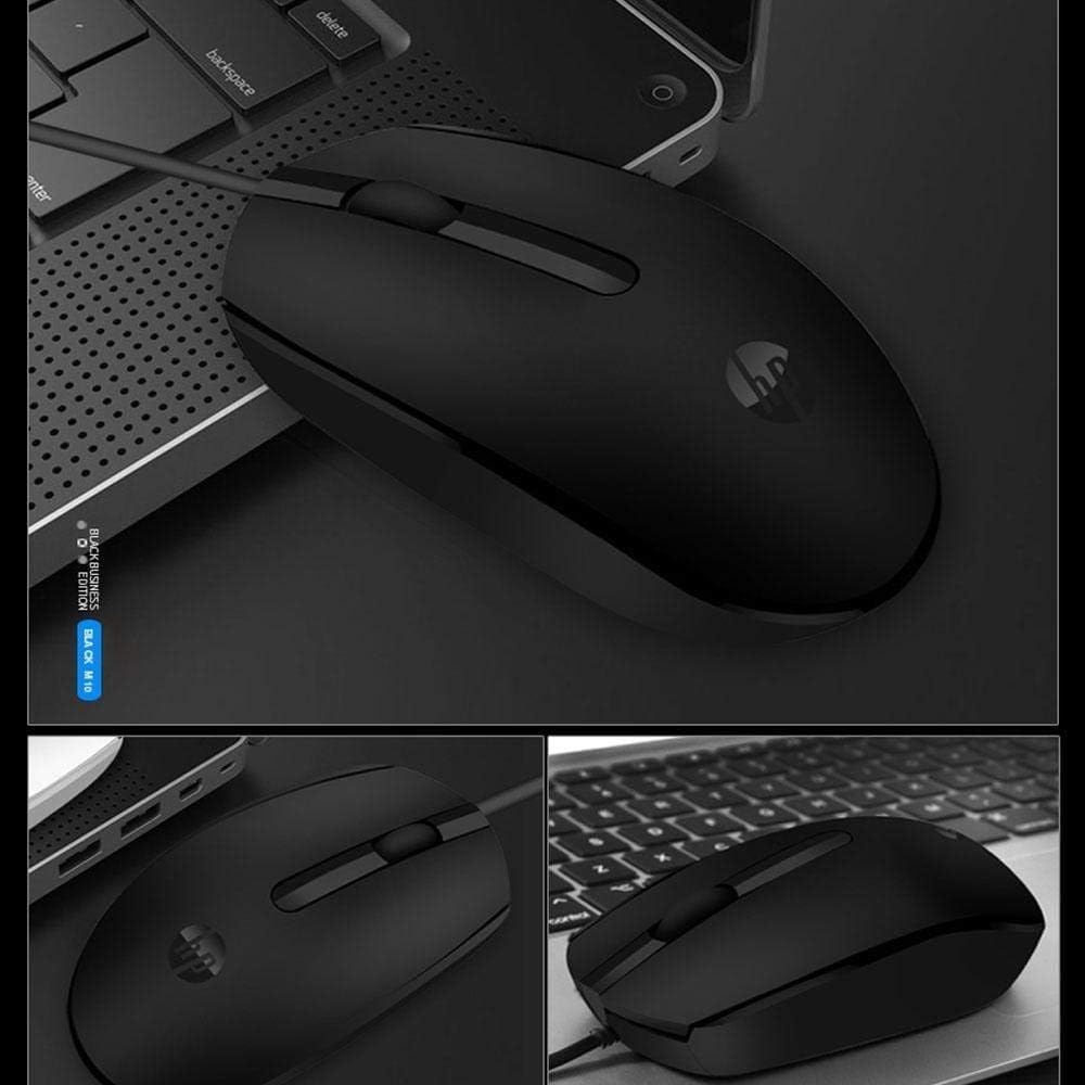 HP M10 Wired USB Mouse with 3 Buttons High Definition 1000DPI Optical Tracking and Ambidextrous Design HP M10 Wired USB Mouse with 3 Buttons High Definition 1000DPI Optical Tracking and Ambidextrous Design