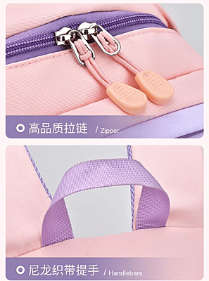 European style Special Design Quicksand Primary School Refrigerator School Bags Anime printed Backpack Bag for Children with cute rabbit doll