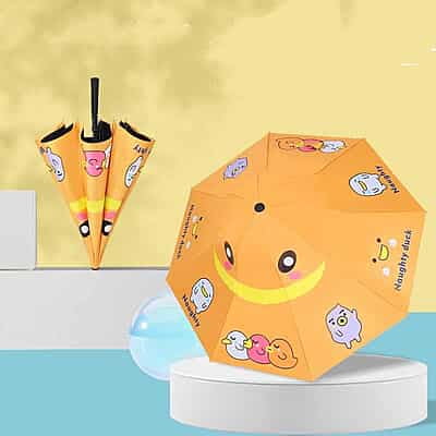 Automatic kids parent-child hat kids umbrella long handle Children's umbrella