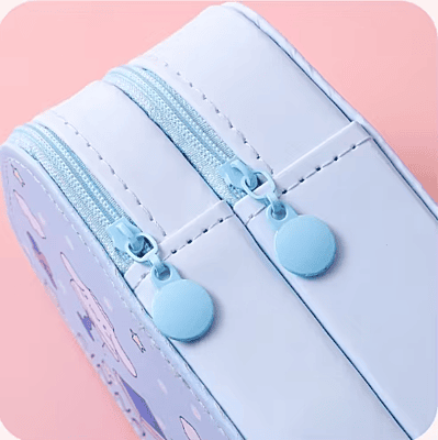Cartoon print Double-Deck Large Capacity Pencil Case Girls Cute Cinnamoroll Kuromi Melody KT Cat Design Pencil case