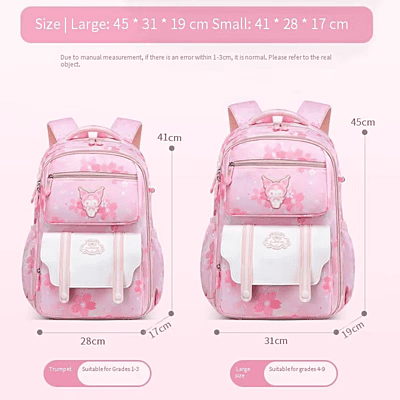 Gradient Students 1-6 Grade School bag Kuromi cartoon printed Large Capacity Waterproof Spine Backpack Gradient Students 1-6 Grade School bag Kuromi cartoon printed Large Capacity Waterproof Spine Backpack