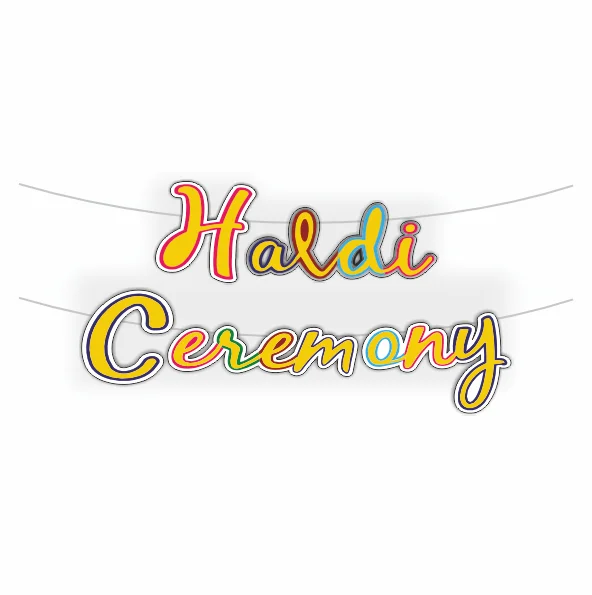 Haldi Ceremony Glitter Banner | Pack of 1 Set Haldi Ceremony Glitter Banner | Pack of 1 Set