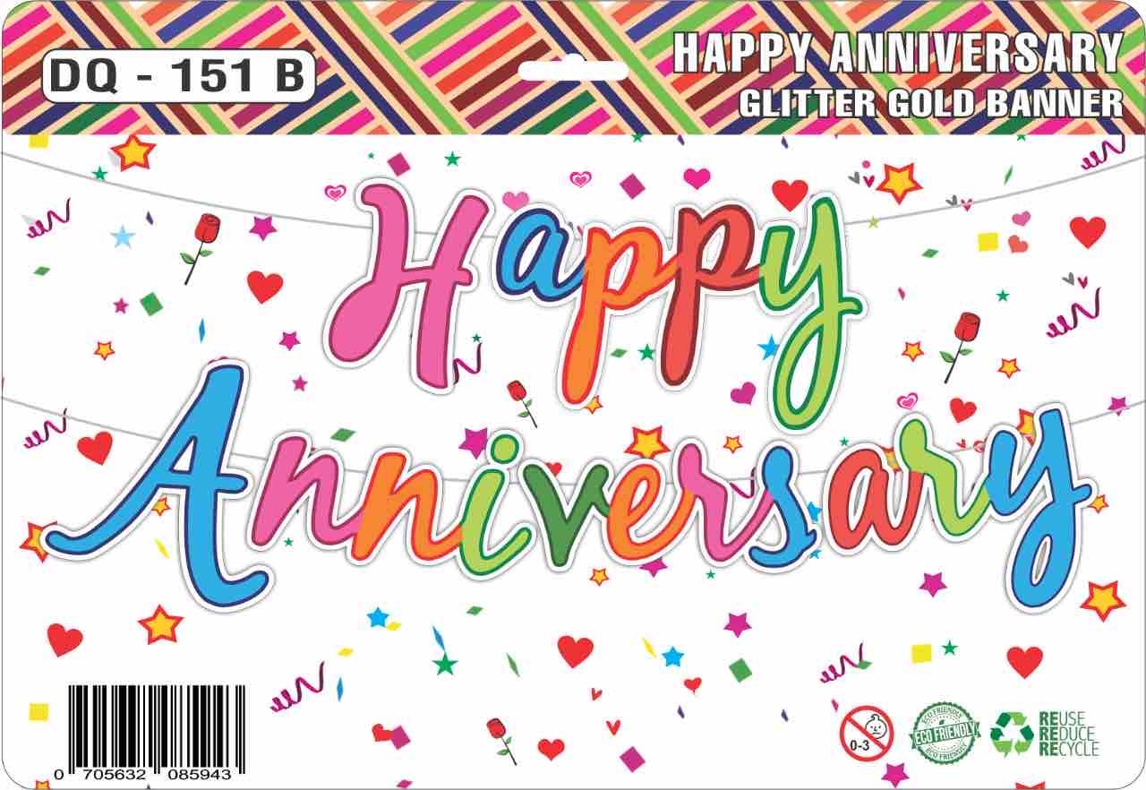 Happy Anniversary Gliter UV Banner | Pack of 1 Set Happy Anniversary Gliter UV Banner | Pack of 1 Set