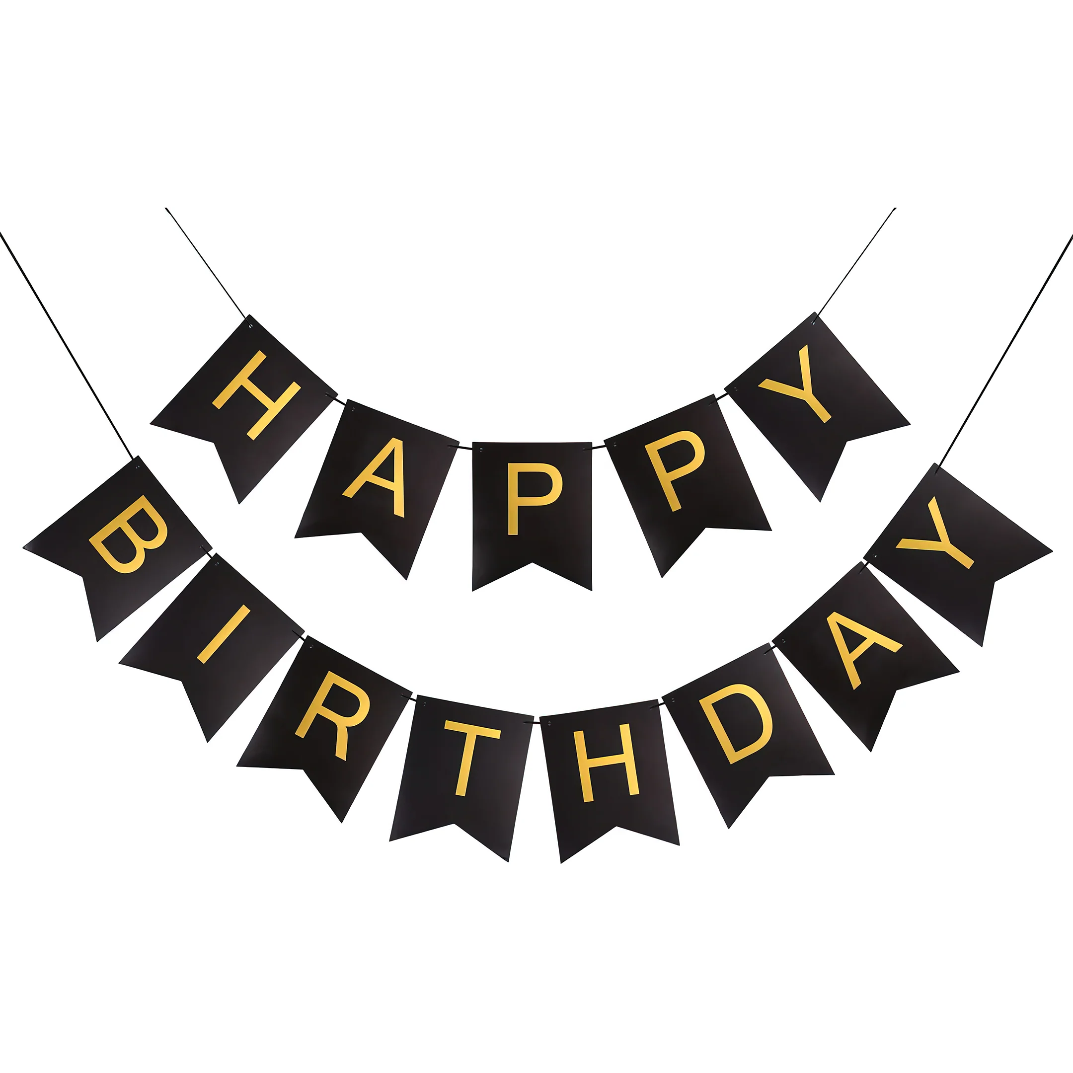 Happy Birthday Banner (Black) | Pack of 1 Set Happy Birthday Banner (Black) | Pack of 1 Set