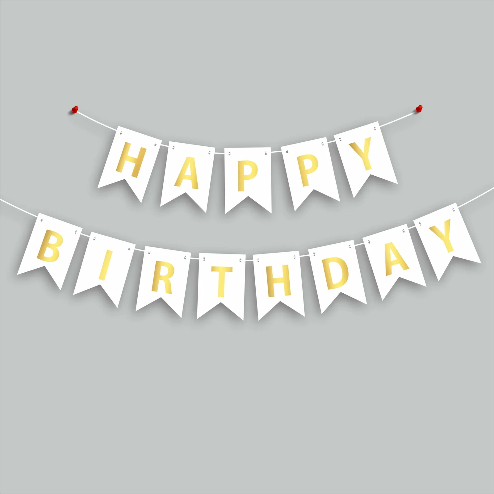 Happy Birthday Banner (White) | Pack of 1 Set Happy Birthday Banner (White) | Pack of 1 Set