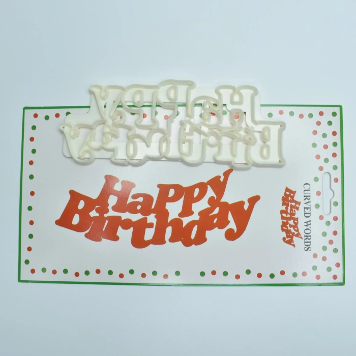 Happy Birthday Curved Words Fondant & Cookie Cutter Happy Birthday Curved Words Fondant & Cookie Cutter