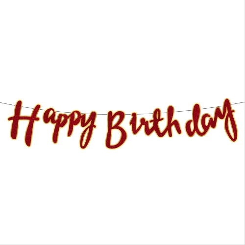 Happy Birthday Metallic banner Red Happy Birthday Metallic banner Red