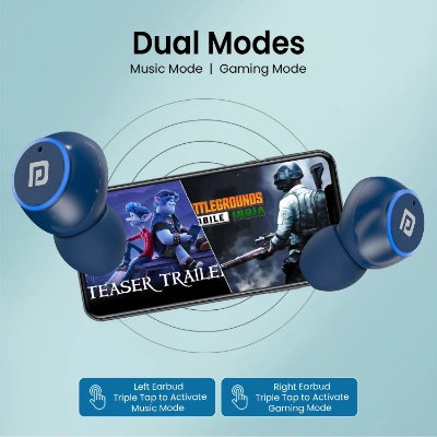 Portronics Harmonics Twins S13 in Ear True Wireless Earbuds with Mic, 24H Playtime, Game/Music Mode, Touch Control, 8mm Driver, Bluetooth 5.3v,IPX5 Water Resistance, Type C Fast Charging Portronics Harmonics Twins S13 in Ear True Wireless Earbuds with Mic, 24H Playtime, Game/Music Mode, Touch Control, 8mm Driver, Bluetooth 5.3v,IPX5 Water Resistance, Type C Fast Charging
