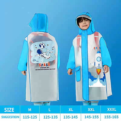 High Quality Lightweight EVA Raincoats Waterproof Windproof Hood Boys Girls Outdoor Hiking School children a