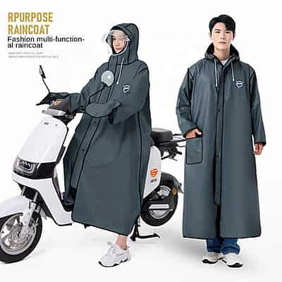 Fashion Hiking Outdoor Cycling EVA Raincoat With Pocket Zipper Adult Women Men Waterproof Poncho rain coat with Glove