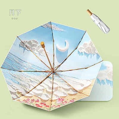 High Quality 3 Fold Printed rainbow Umbrella Oil Painting Inside Full Color Picture Photo Print Anti-UV Umbrellas High Quality 3 Fold Printed rainbow Umbrella Oil Painting Inside Full Color Picture Photo Print Anti-UV Umbrellas
