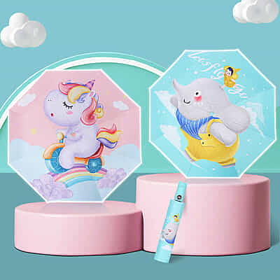 black glue automatic kids umbrella folding children's umbrella cartoon umbrella