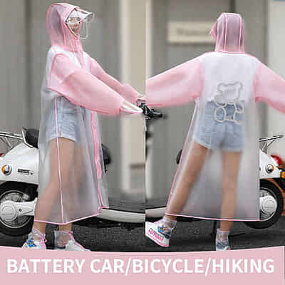 Hot Sale! Custom Designed Double Brim EVA Raincoat Hooded Waterproof Motorcycle Bike Poncho