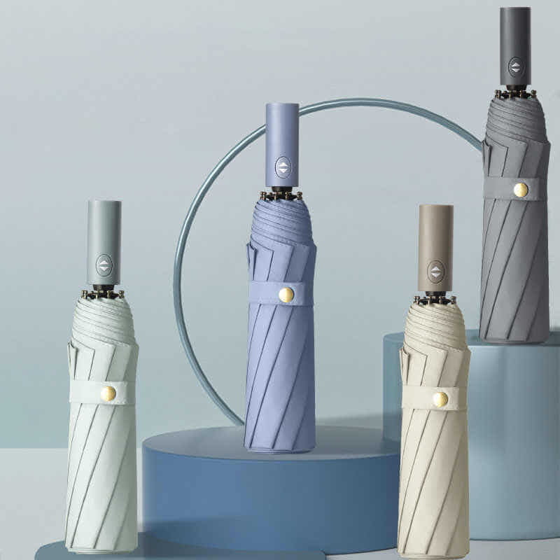 New ten bone black glue automatic umbrella sunny and rainy umbrella
