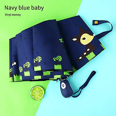 Cute cartoon light portable kids umbrella automatic folding umbrella custom logo