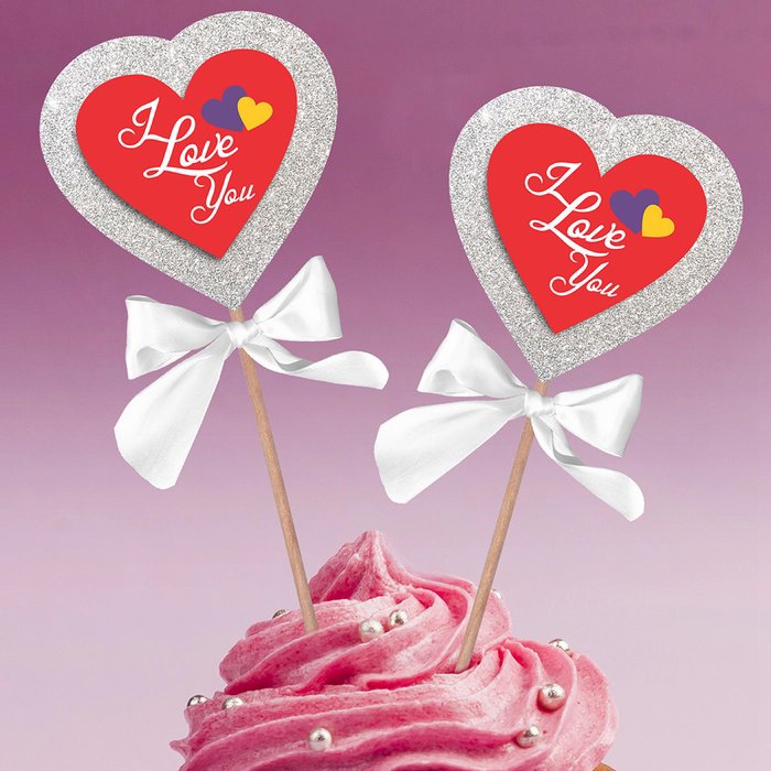 I Love U Glitter Popup Topper I Love U Glitter Popup Topper