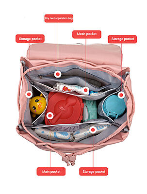 Large Capacity Mommy Bag Large Diaper Bag Baby Diaper Backpack with Insulated Pockets