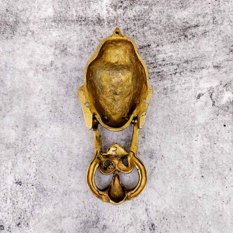 Brass Buddha Door Knocker - 8 inch Height | Serene Brass Knocker for Spiritual Door Decor